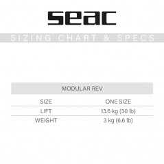 SEAC SUB Chaleco BCD con válvula MODULAR 0420038000998A
