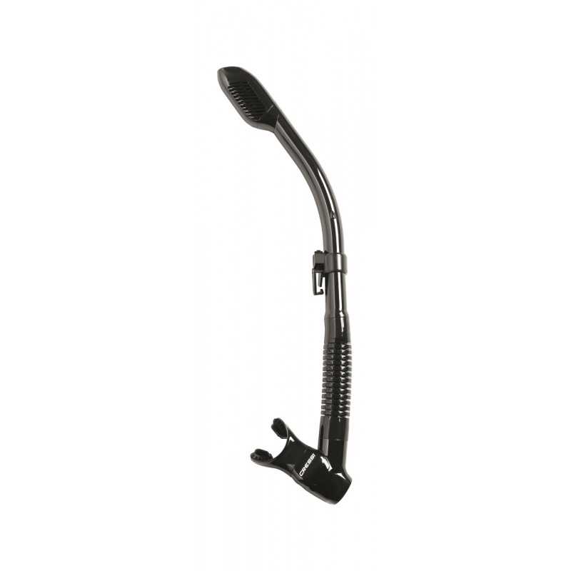 CRESSI Tubo respirador snorkel DRY de silicona lisa para apnea y pesca submarina - Marca AES 259550