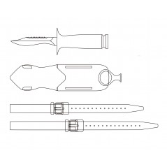 CRESSI Cuchillo de Buceo KILLER CRESSI, formato estilete pequeño con gran resistencia y agarre BRC 554000