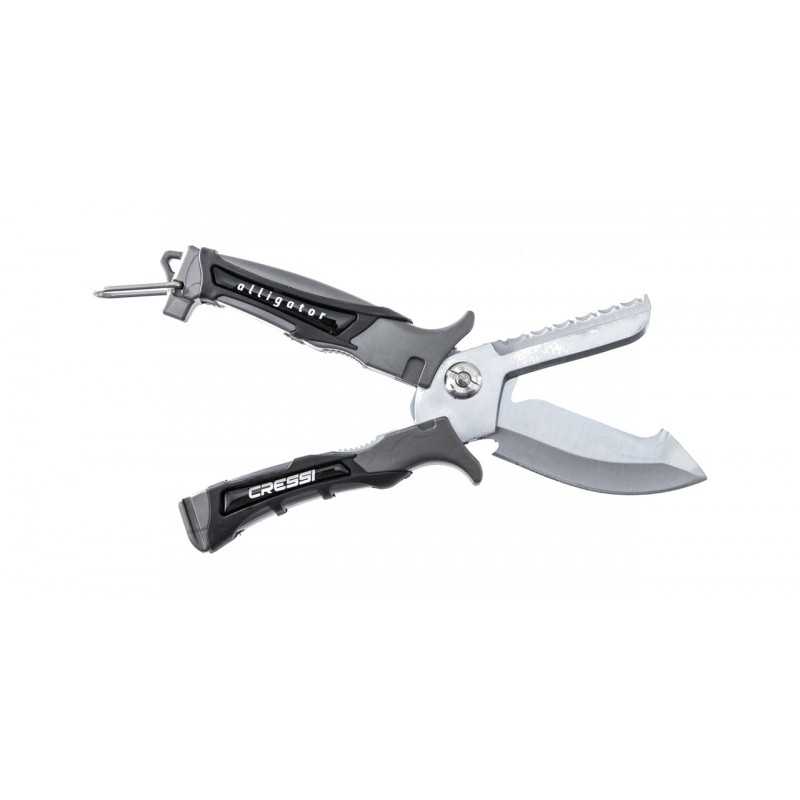 CRESSI Cuchillo Buceo Tijera Alligator de Acero Inoxidable BRC 555004