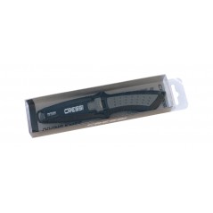 CRESSI Cuchillo de buceo LIMA STEEL - Hoja en acero, filo liso y parcialmente dentado con cortacabos BRC 558000
