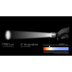 CRESSI Foco Linterna Buceo FROGMAN 24000 | Led Cree 6000ºK Cuerpo de Nylon Reforzado y Cabezal Acero Inoxidable AISI316 Autonomí