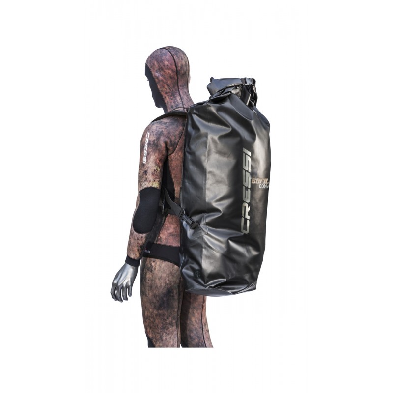 CRESSI Waterproof backpack GORILLA COMANDO 105L | Resistant bag PVC laminated thermosealed Tarpaulin Adjustable and padded harne