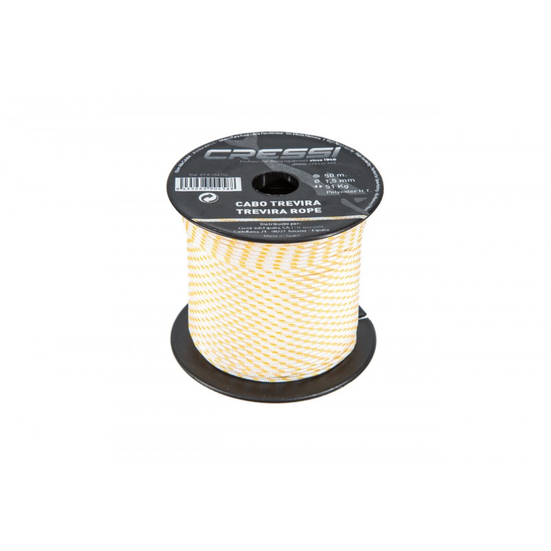 CRESSI Cabo Trevira para carrete de pesca alta tenacidad y resistencia | Diámetro 1,5mm Bobina 50m Marca EFA 354702