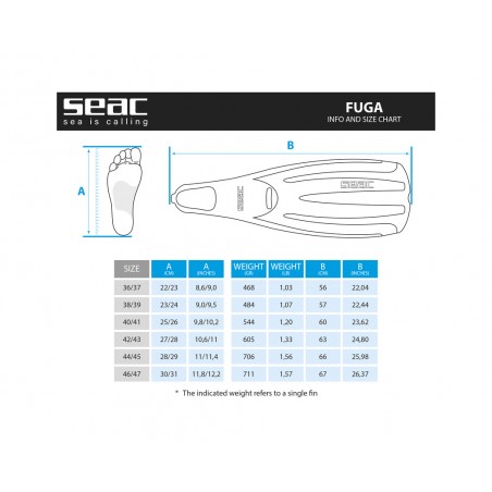 SEAC SUB Aletas de buceo FUGA 07104424491VAR
