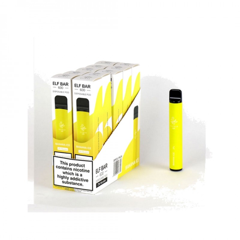 VARIOS Vapeador de 600 puff con sabor a plátano, expositor ELFBAR 20 MG 10 UNIDADES (10UD) 07282