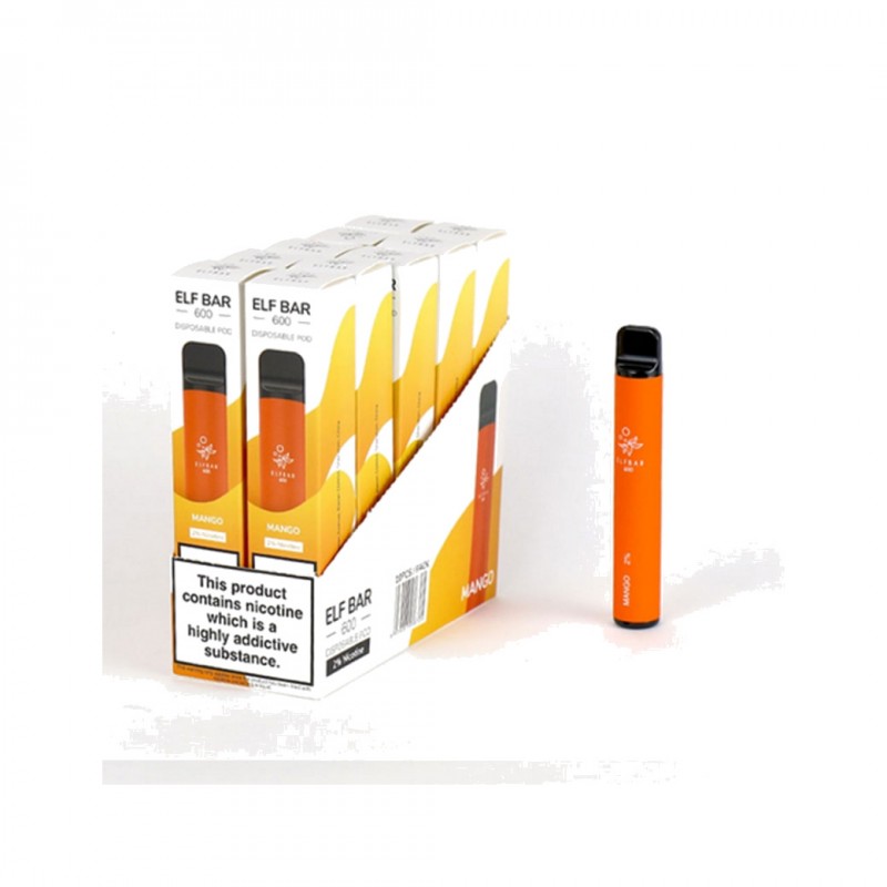 VARIOS Vapeador de 600 puffs elfbar sabor melocotón 20 MG 10U (10UD) 07283