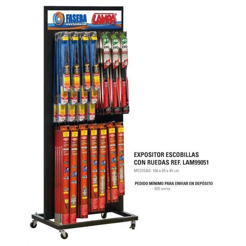 LAMPA Exhibitor with wheels for windshield wipers 168X65X45 CM 168X65X45 CM LAM99051