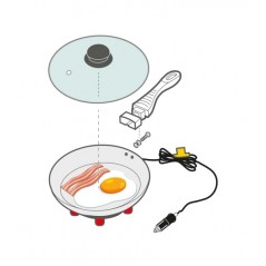 LAMPA Sartén eléctrica con tapa 12V 150W 20CM X 4 CM LAM97124