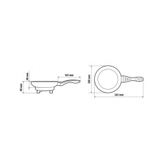 LAMPA Electric skillet with lid 12V 150W 20CM X 4 CM LAM97124
